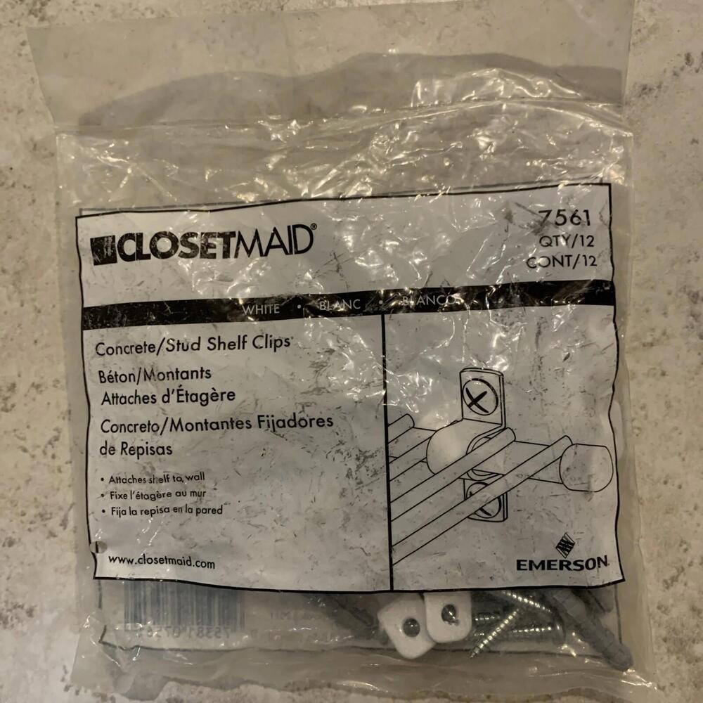 Closetmaid Concrete Wire Shelf Wall Clip (12-Count) 756100 Closetmaid 756100
